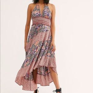 Free People Gabriela smocked slip halter dress